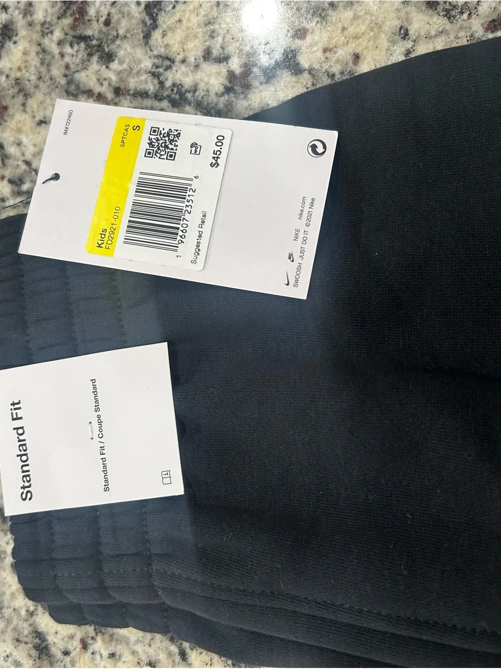 Nike Boy's Standard Fit Black Sweatpants